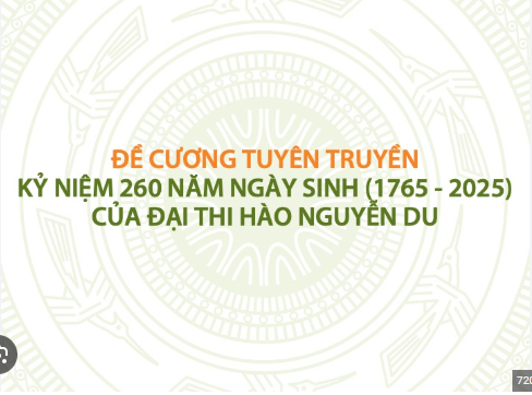 Đề cương tuyên truyền kỷ niệm 260 năm Ngày sinh Đại thi hào Nguyễn Du (1765 - 2025)