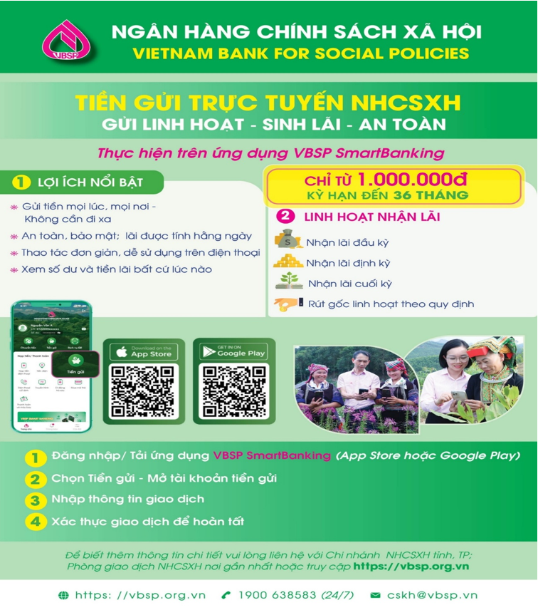 Phòng giao dịch Ngân hàng Chính sách xã hội Bình Minh triển khai sản phẩm tiền gửi trực tuyến trên ứng dụng VBSP SmartBanking