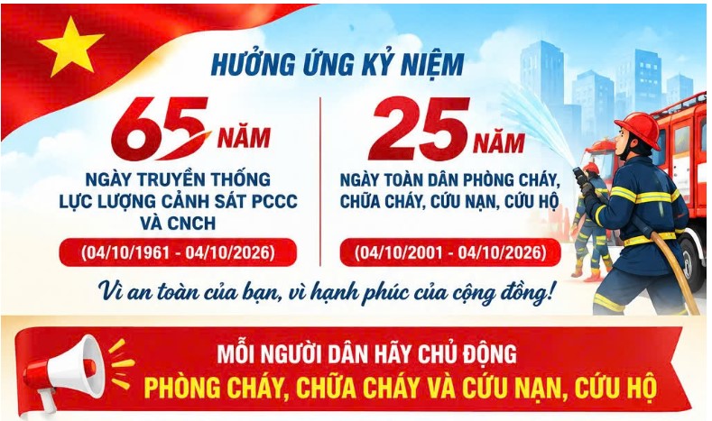 Hưởng ứng "Ngày toàn dân phòng cháy, chữa cháy, cứu nạn, cứu hộ" năm 2026 (Ngày 04/10)