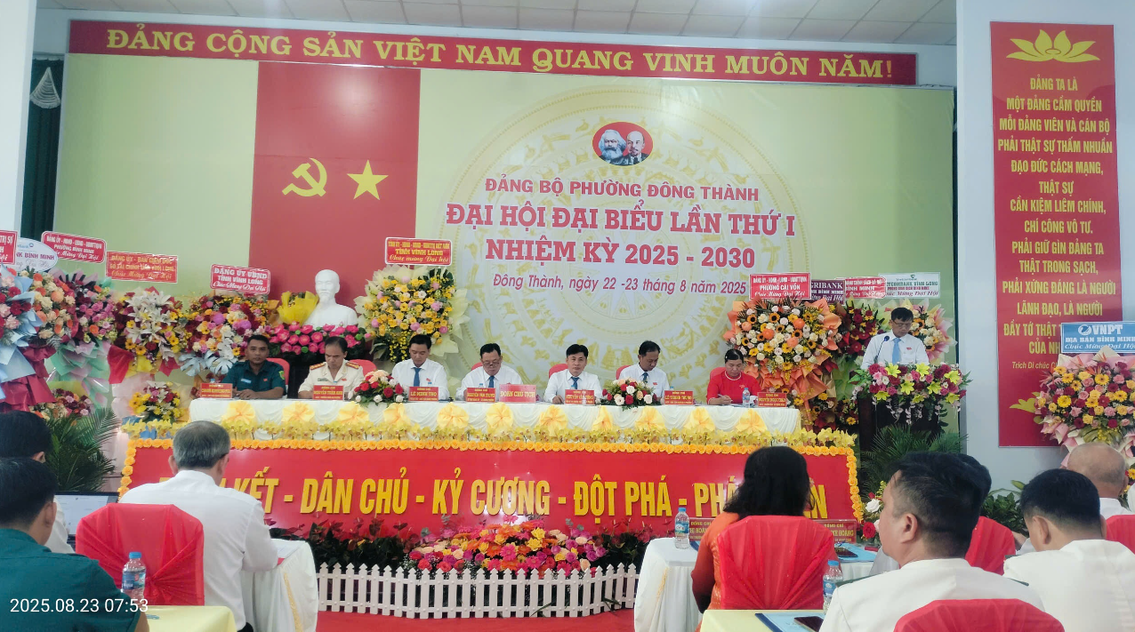 Đại hội Đại biểu Đảng bộ phường Đông Thành lần thứ I, nhiệm kỳ 2025-2030 chính thức khai mạc – Xác định phương hướng, mục tiêu phát triển trong nhiệm kỳ mới